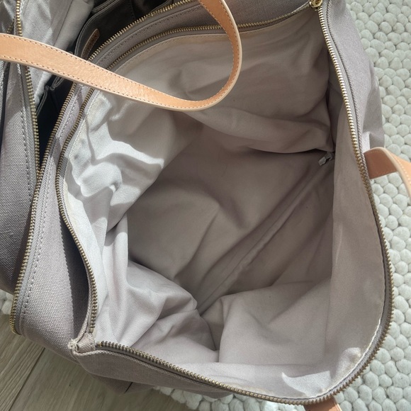 Cuyana Beige Weekender Canvas Tote Bag with Tan Handles - Picture 6 of 10